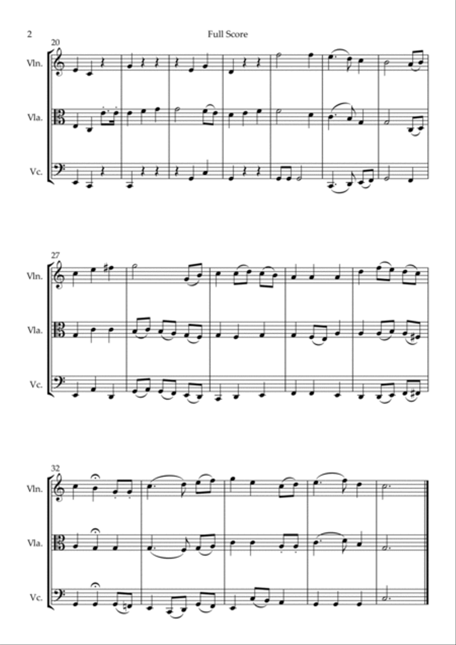 The Star Spangled Banner (USA National Anthem) for String Trio String Trio scores gallery preview page 2