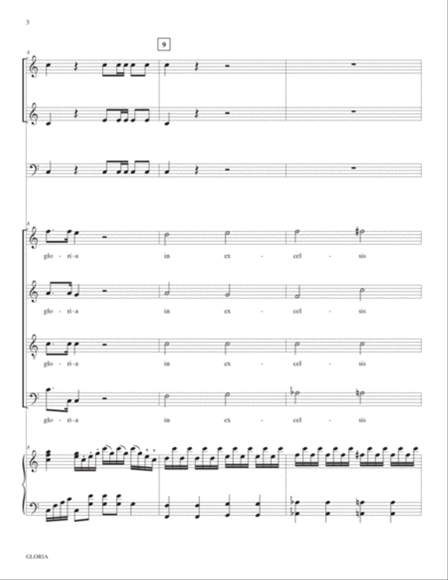Gloria: from Mariazeller Messe: Full Score and Parts 4-Part scores gallery preview page 3