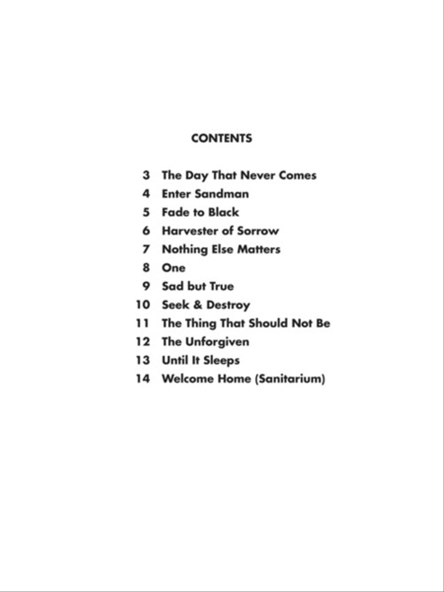 Best of Metallica for Tenor Sax Tenor Saxophone scores gallery preview page 2