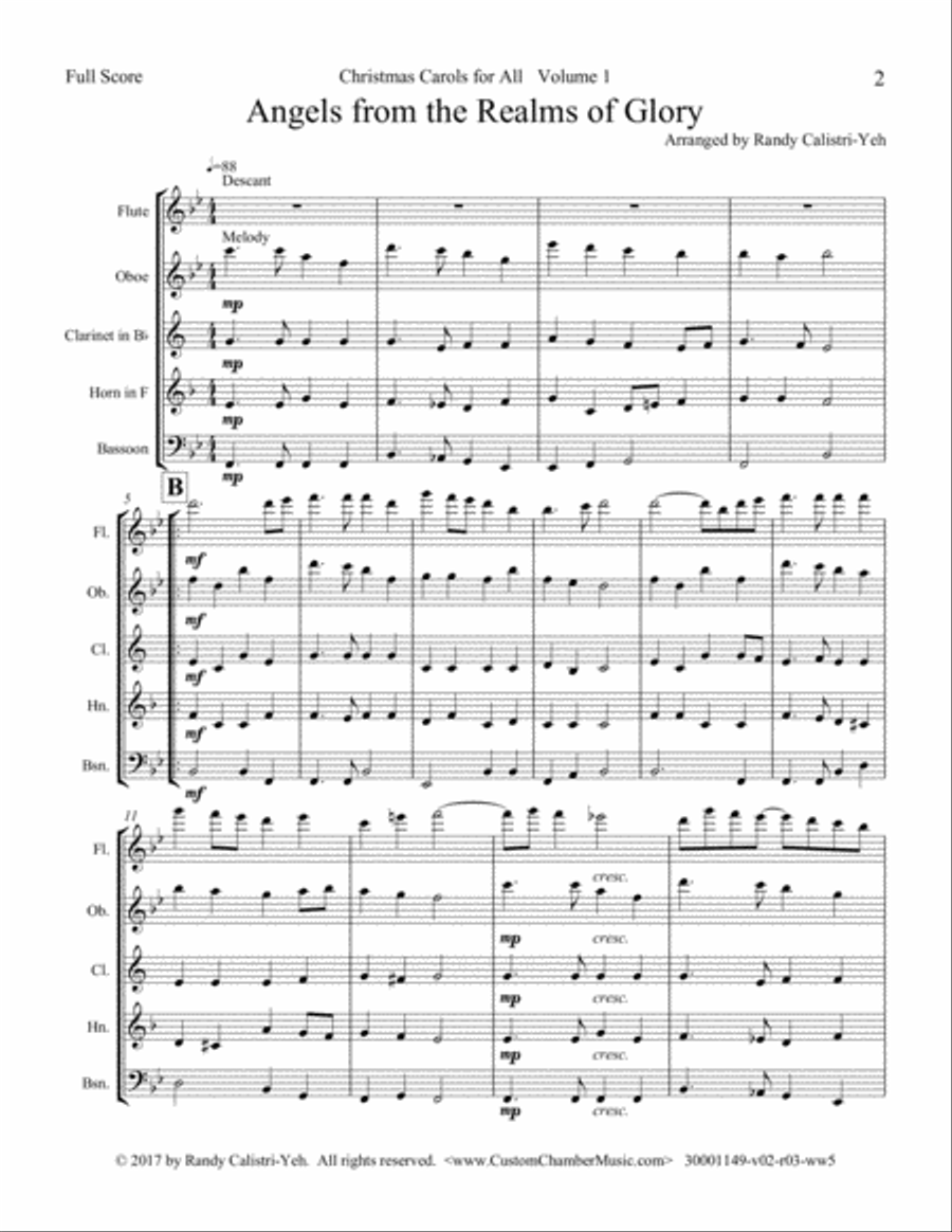 Christmas Carols for All, Volume 1 (for Woodwind Quintet) Woodwind Quintet scores gallery preview page 6