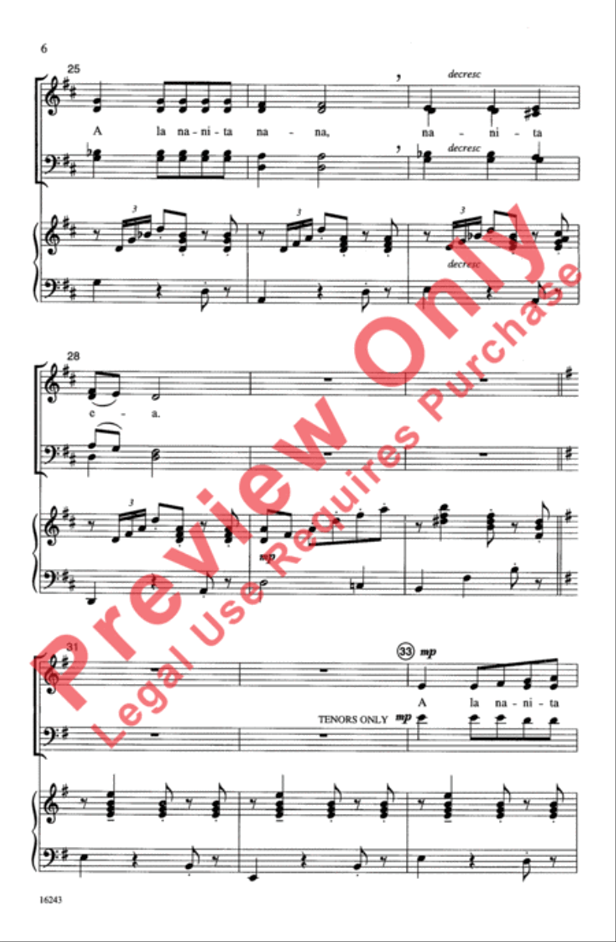 A La Nanita Nana A La Nanita Nana 4-Part scores gallery preview page 6