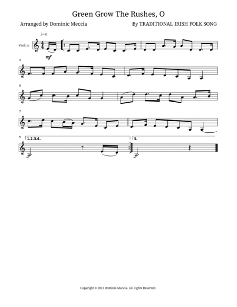 Green Grow The Rushes, O String Trio scores gallery preview page 2
