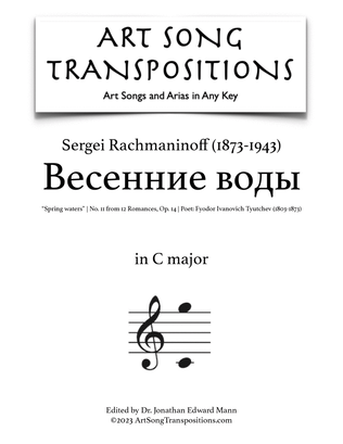 Book cover for RACHMANINOFF: Весенние воды, Op. 14 no. 11 (transposed to C major, "Spring waters")