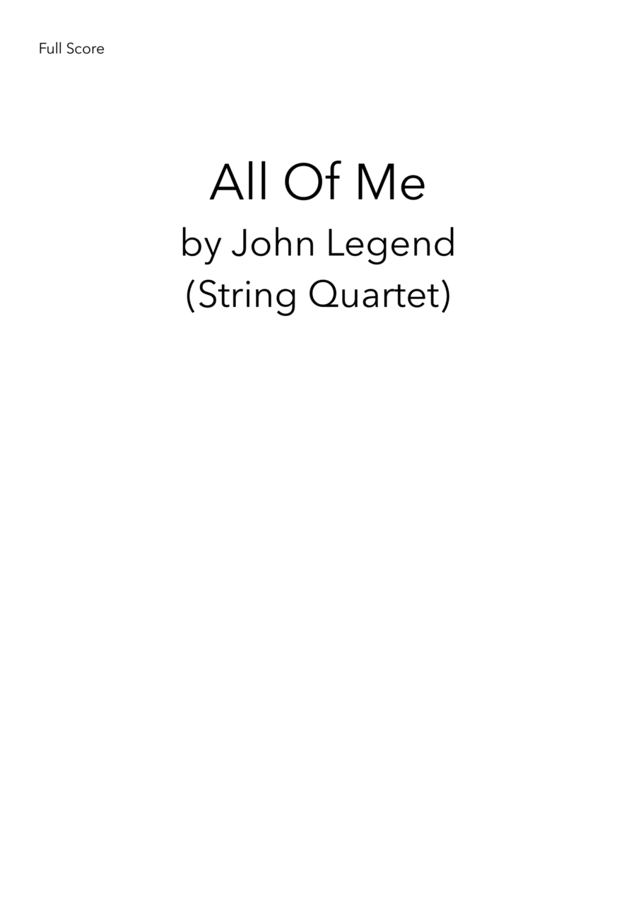 All Of Me String Quartet scores gallery preview page 1
