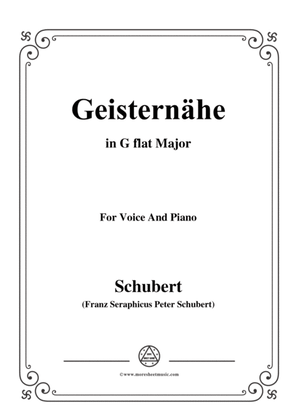 Schubert-Geisternähe,in G flat Major,for Voice and Piano