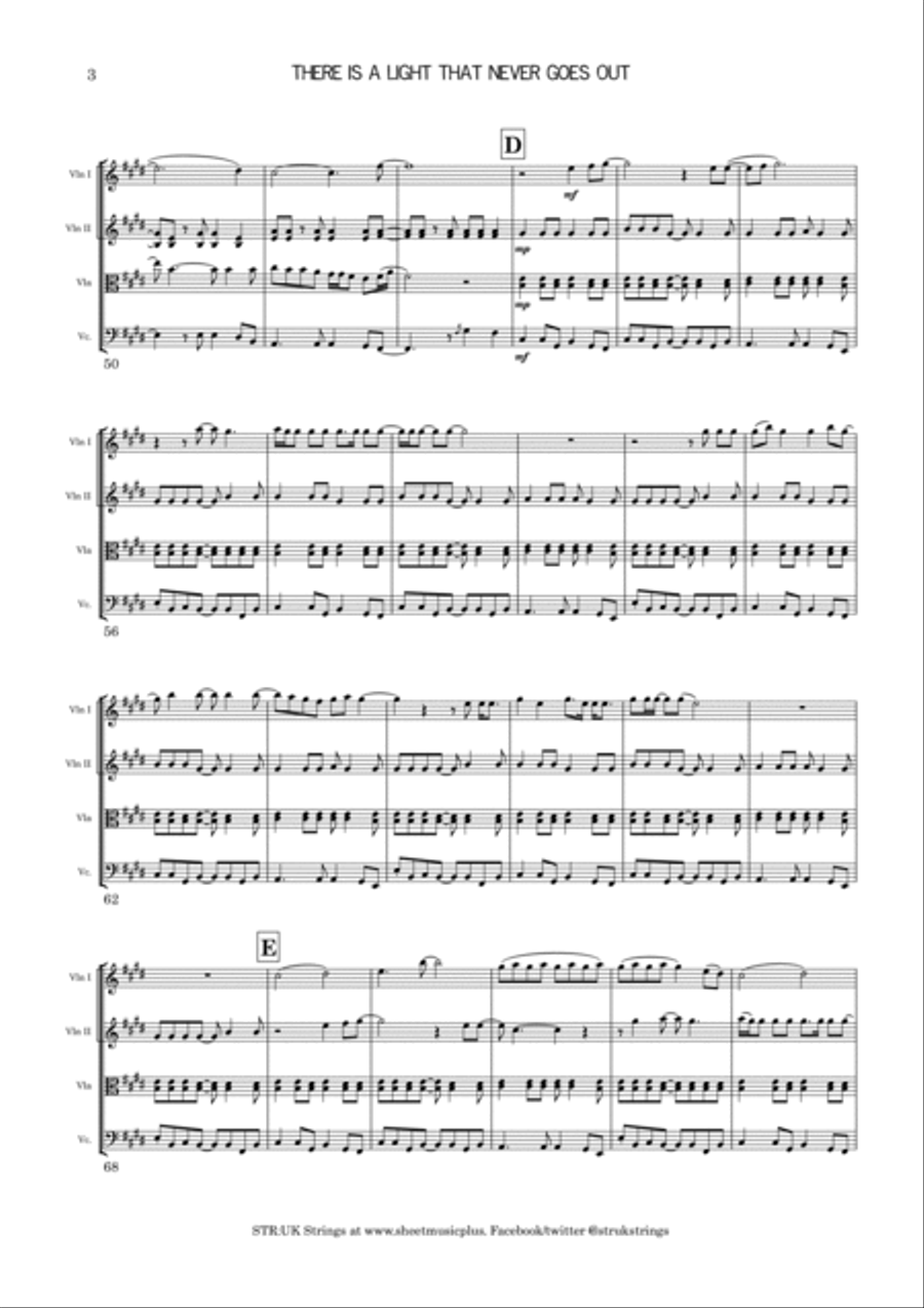 There Is A Light That Never Goes Out String Quartet scores gallery preview page 4