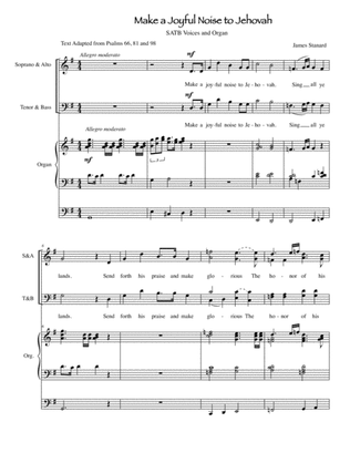 Make a Joyful Noise to Jehova for SATB voices and organ