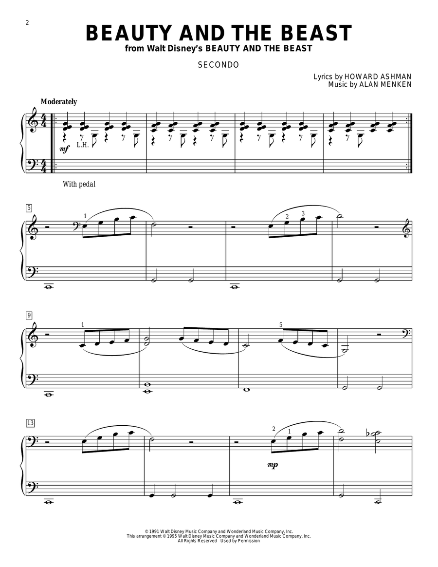 Beauty And The Beast Beauty And The Beast Piano Duet scores gallery preview page 1