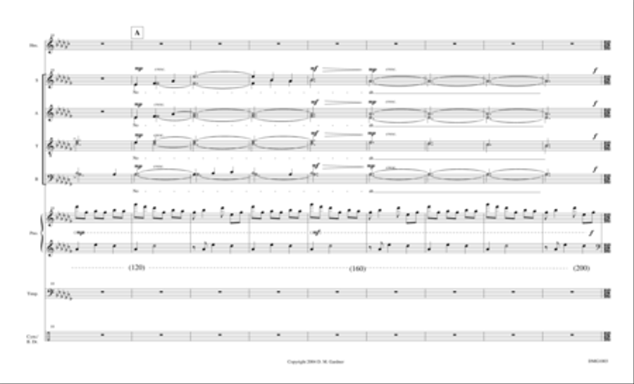 Fountains of the Deep (SATB, Piano, Horns, Timpani, Perc) 4-Part scores gallery preview page 5
