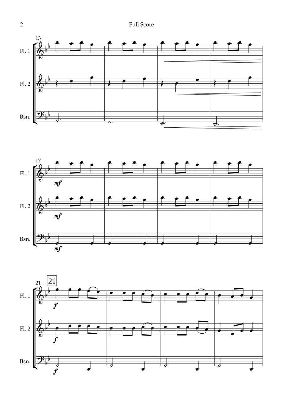 Carol of the Bells (Christmas Song) for Woodwind Trio Woodwind Trio scores gallery preview page 2