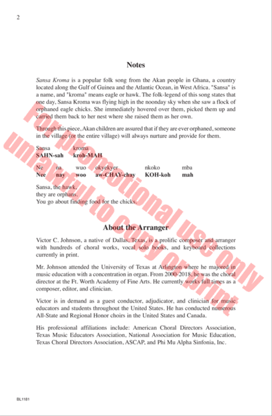 Sansa Kroma Choir scores gallery preview page 3