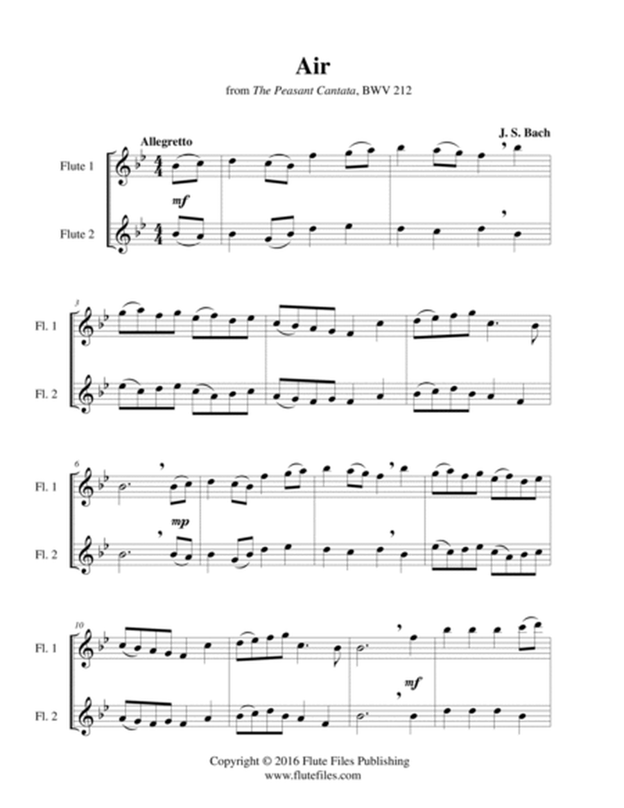 Air, BWV 212 - Flute Duet image number null