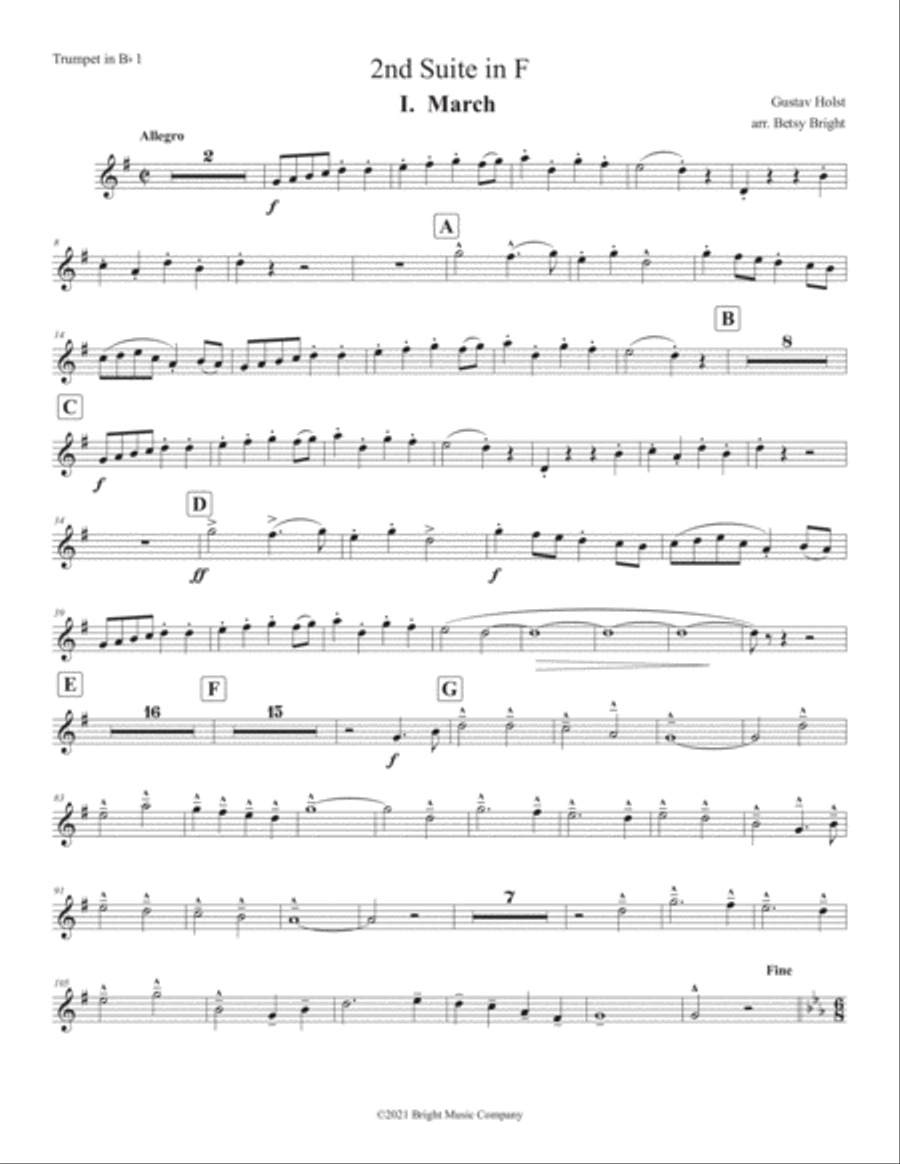 Holst 2nd Suite in F (Brass Quintet) Brass Quintet scores gallery preview page 2