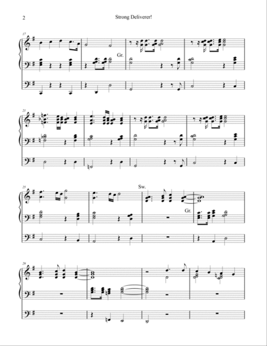 Strong Deliverer! (Cwm Rhondda) organ work, by Phil Lehenbauer Organ Solo scores gallery preview page 3