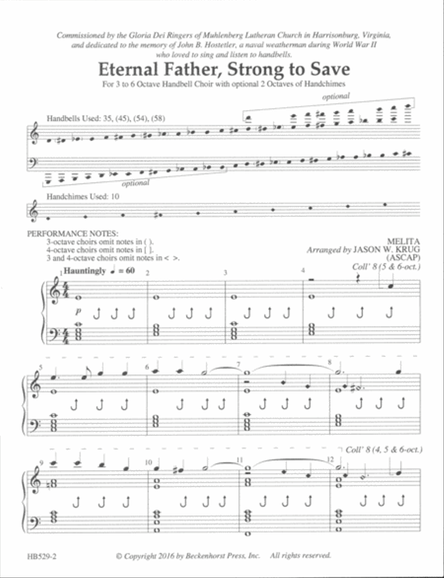 Eternal Father, Strong to Save (Krug) 5-Octaves scores gallery preview page 2
