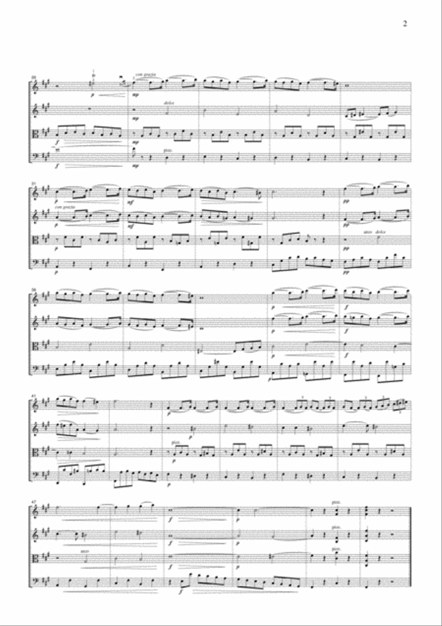 Faure Pavane, for string quartet, CF101 String Quartet scores gallery preview page 2