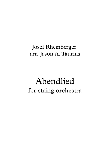 Abendlied for String Orchestra image number null