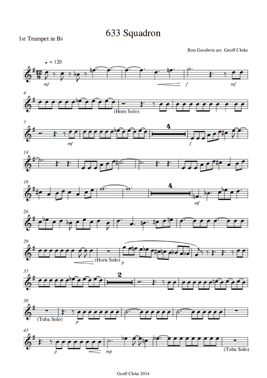 633 Squadron - Main Title Brass Ensemble scores gallery preview page 1