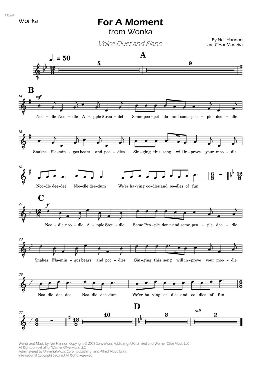 For A Moment For A Moment Medium Voice scores gallery preview page 1