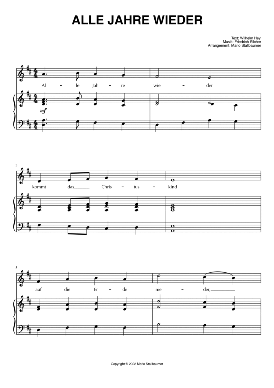 Alle Jahre wieder Voice scores gallery preview page 1