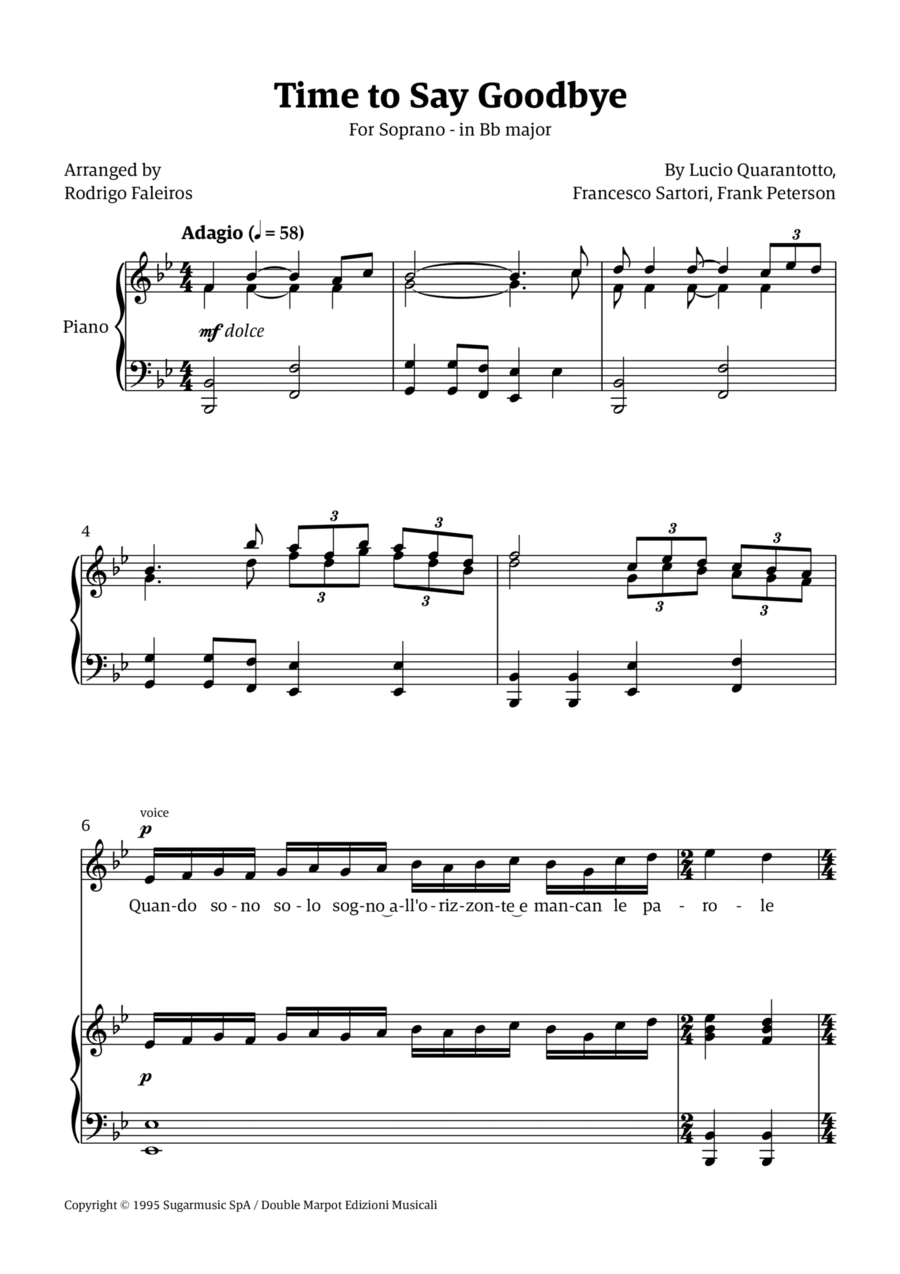 Time To Say Goodbye Voice scores gallery preview page 1