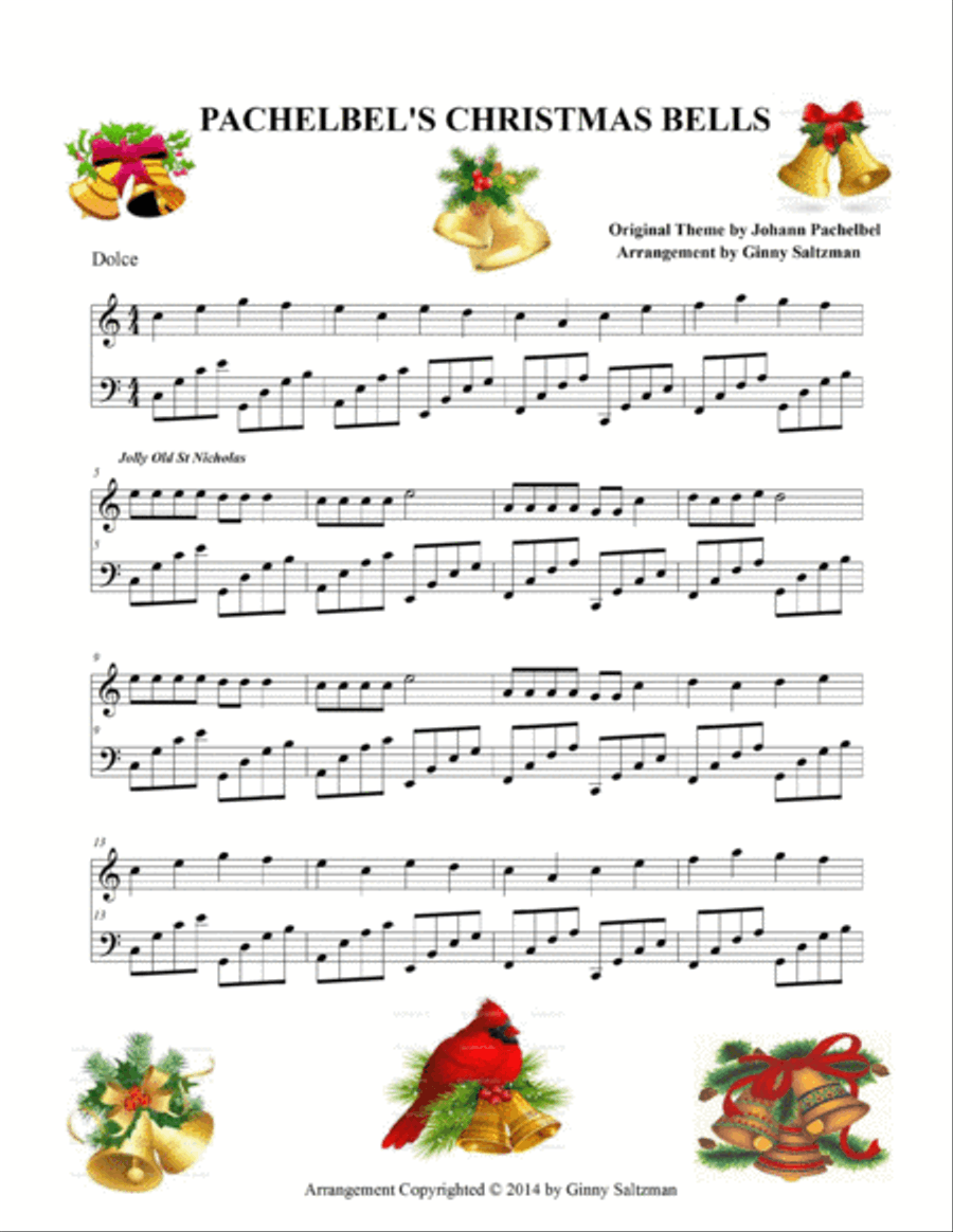 Pachelbel's Christmas Bells Piano Solo scores gallery preview page 2