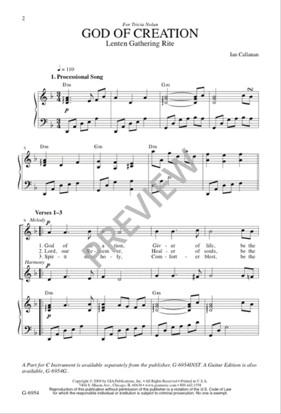 God of Creation 4-Part scores gallery preview page 2