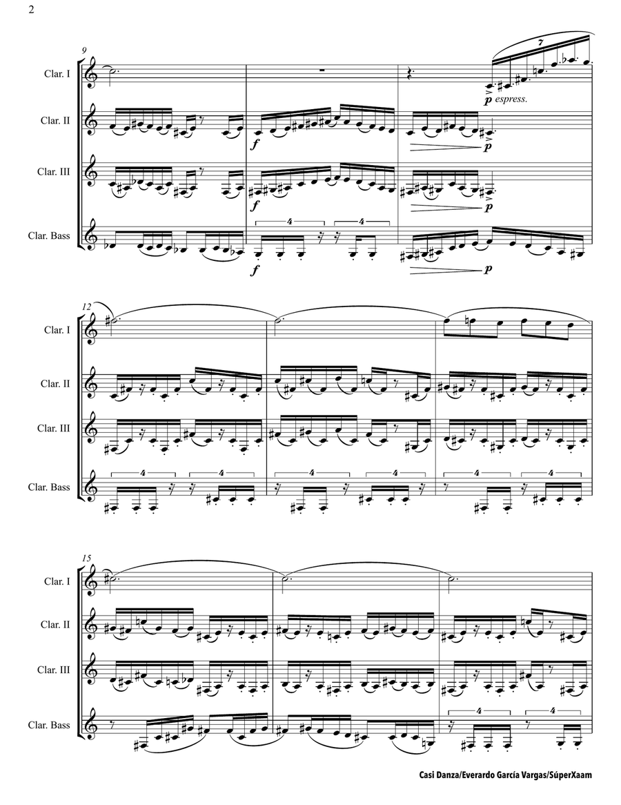Almost Dance - Clarinet Quartet Clarinet Quartet scores gallery preview page 5