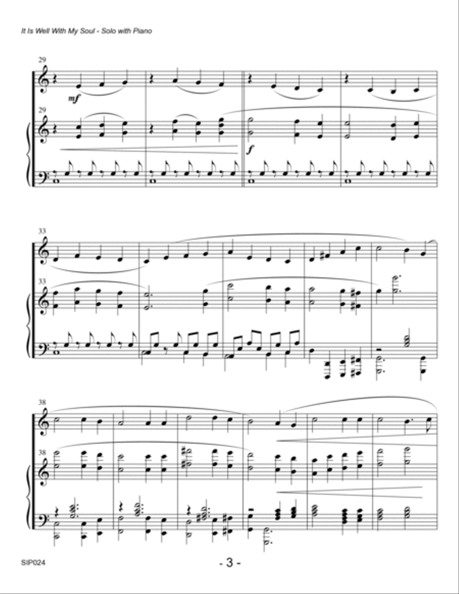 IT IS WELL WITH MY SOUL - Any orchestral instrument with Piano accompaniment (Grade 2) Piano scores gallery preview page 3