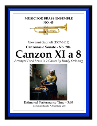 Book cover for Canzon XI a 8 - No. 204
