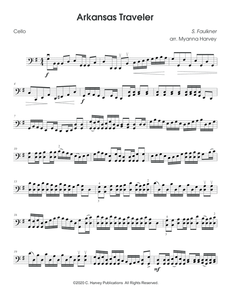 Arkansas Traveler for Solo Cello - Variations on an Unaccompanied Fiddle Tune image number null