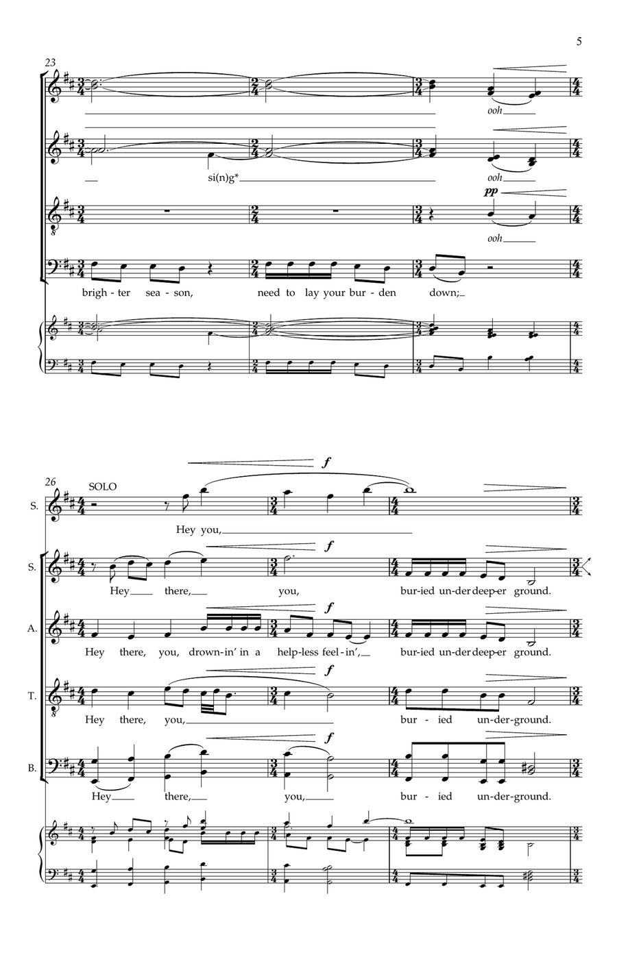 Sing To The Moon (arr. Laura Mvula) Divisi scores gallery preview page 5