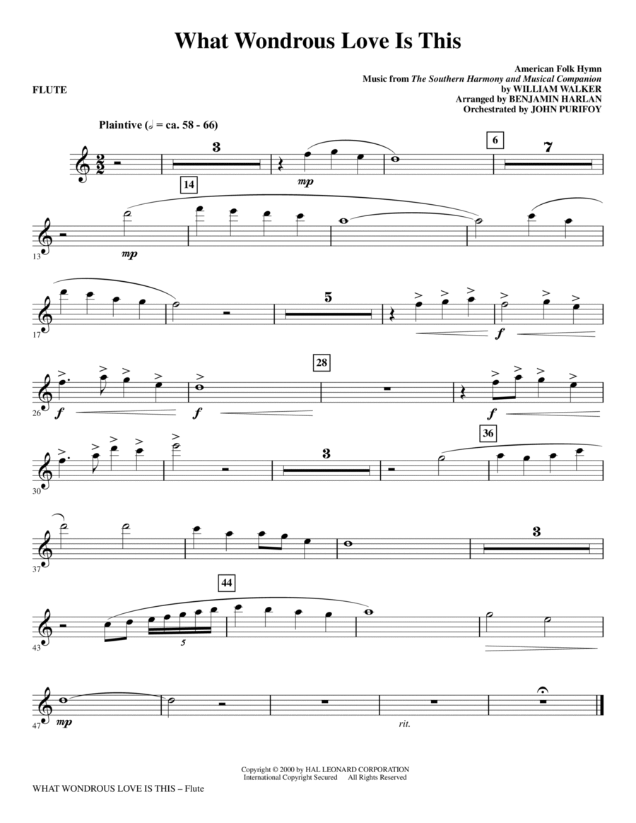 What Wondrous Love Is This (see Bonustrax 00102360) - Flute Choir scores gallery preview page 1