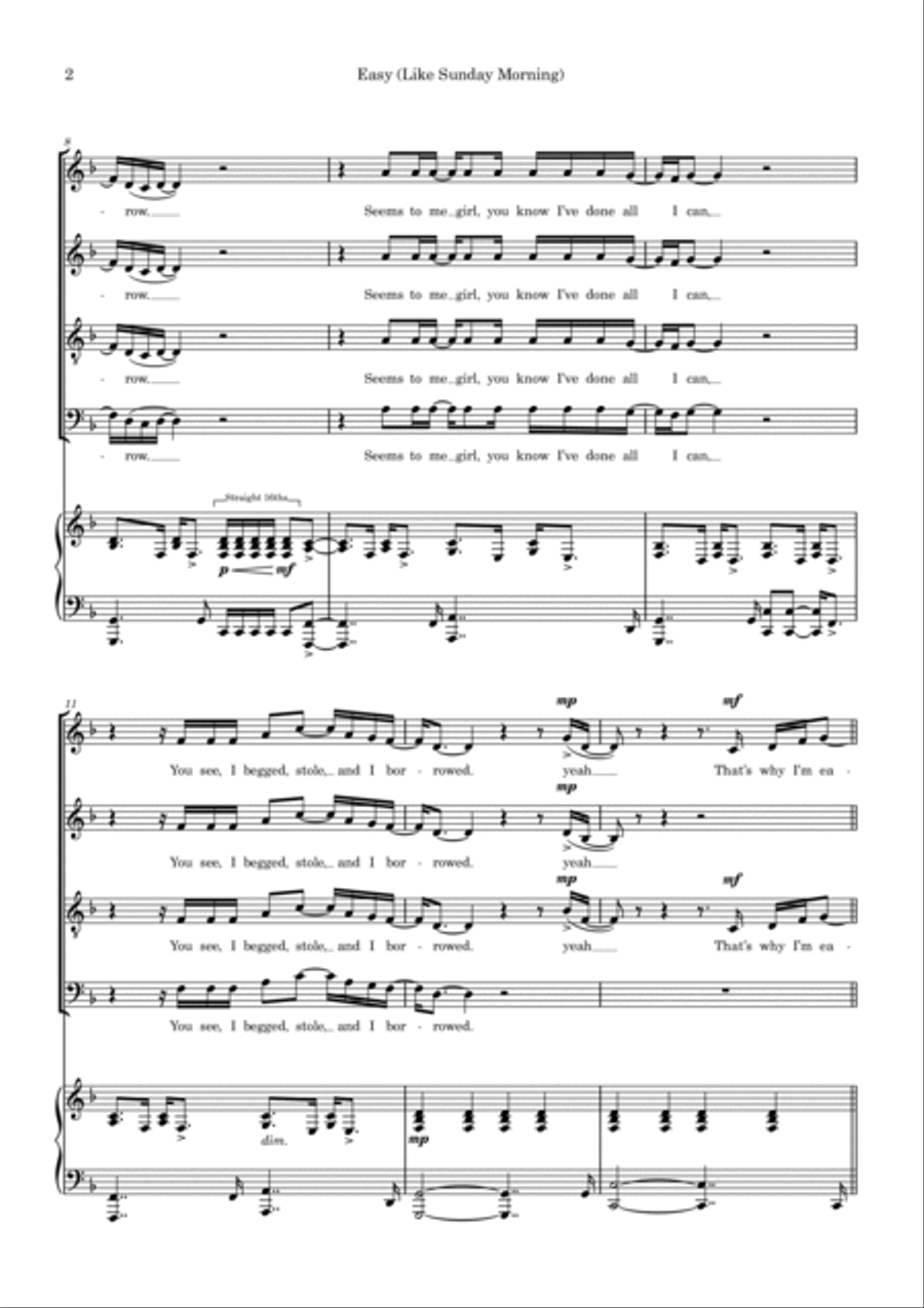 Easy 4-Part scores gallery preview page 2