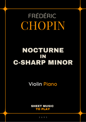 Book cover for Nocturne No.20 in C-Sharp minor - Violin and Piano (Full Score and Parts)