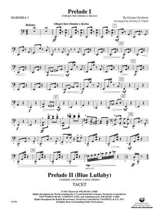 Gershwin Preludes (I-III) for Mallet Ensemble: 3rd Mallet Percussion