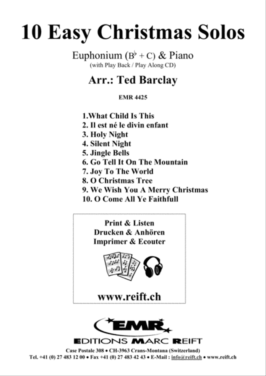 10 Easy Christmas Solos Euphonium scores gallery preview page 2