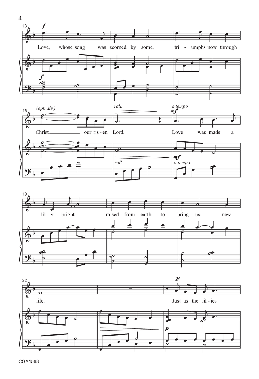 Love Was Made a Lily Bright by Mark Patterson Unison Choir - Digital Sheet Music page 4