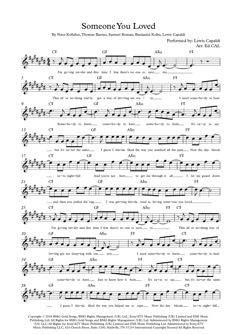 Someone You Loved Piano scores gallery preview page 1