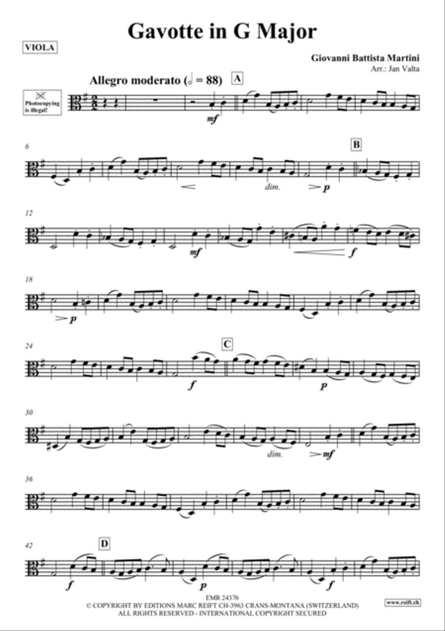 Gavotte in G Major Gavotte in G Major Viola scores gallery preview page 2