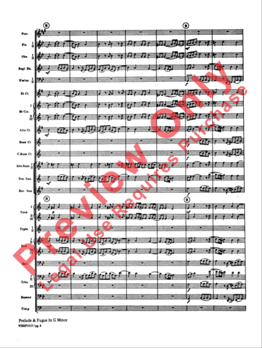 Prelude and Fugue in G Minor Concert Band scores gallery preview page 11