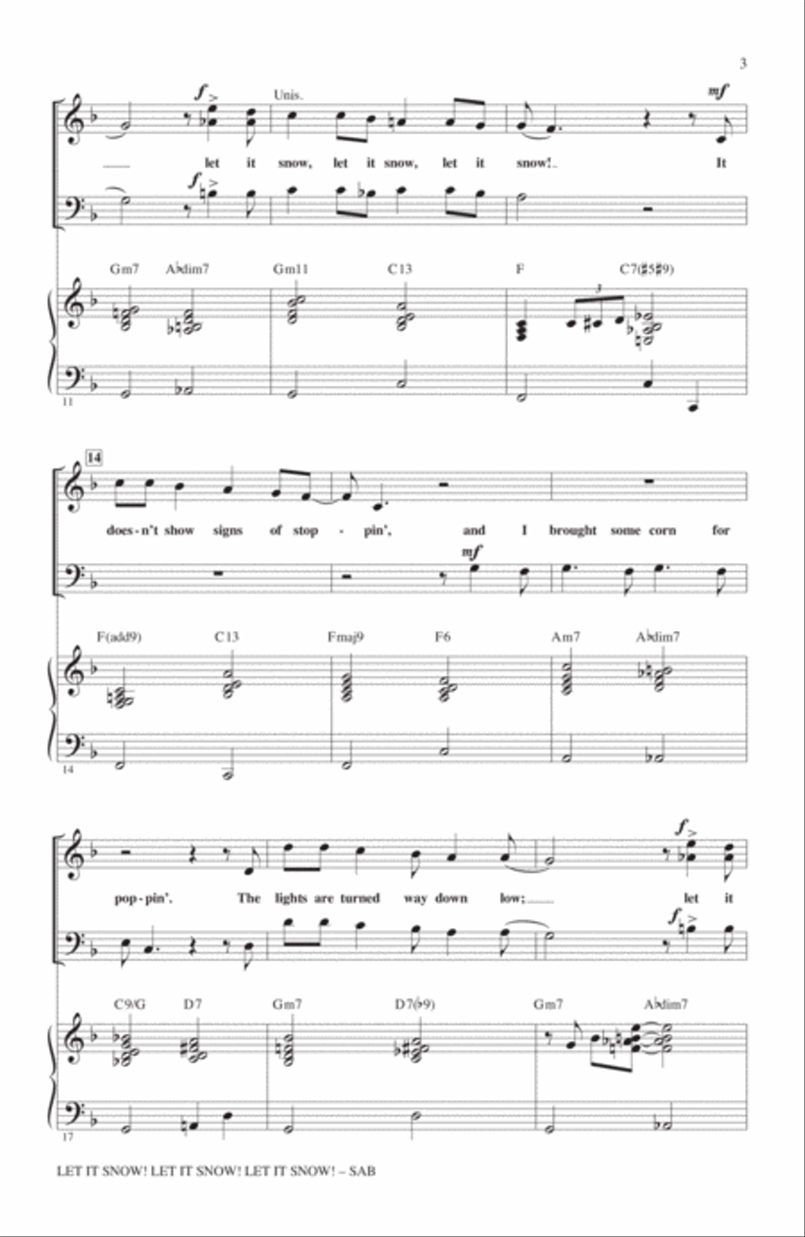 Let It Snow! Let It Snow! Let It Snow! (arr. Mark Brymer) 3-Part scores gallery preview page 2