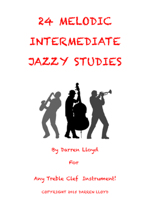 Book cover for 24 melodic jazz studies for any treble clef instrument