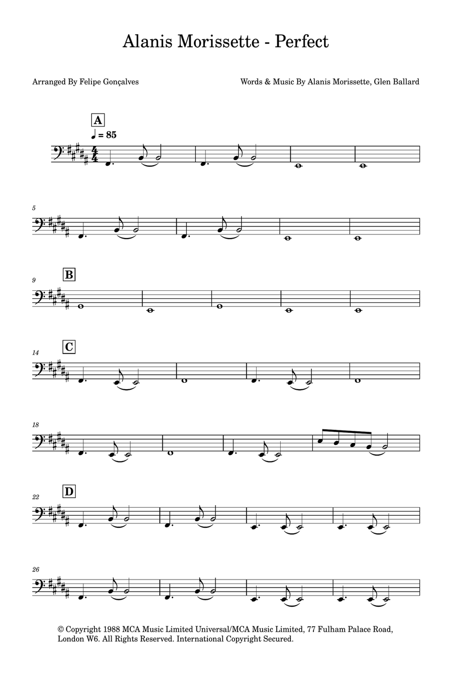 Perfect Bass Guitar scores gallery preview page 1