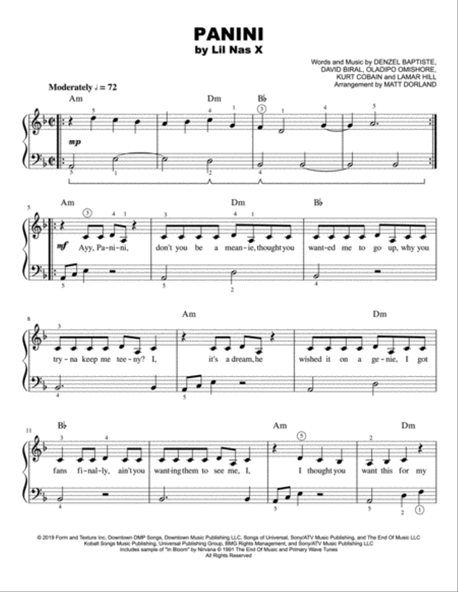 Panini Easy Piano scores gallery preview page 1