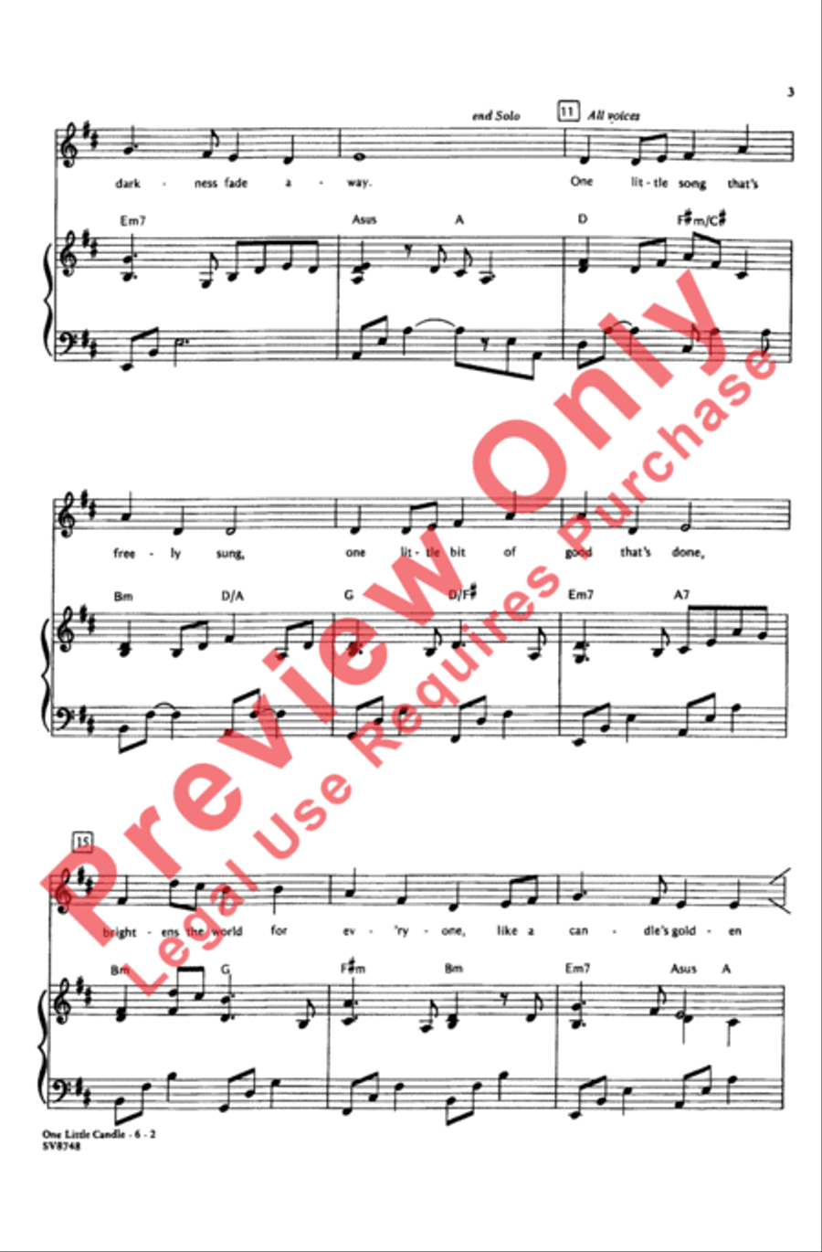 One Little Candle 2-Part scores gallery preview page 3