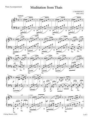 Massenet, Meditation from Thais for Violin and Piano, Piano Accompaniment