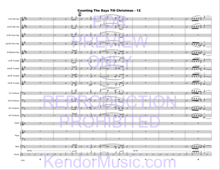 Counting The Days Till Christmas (Full Score) Jazz Ensemble scores gallery preview page 13