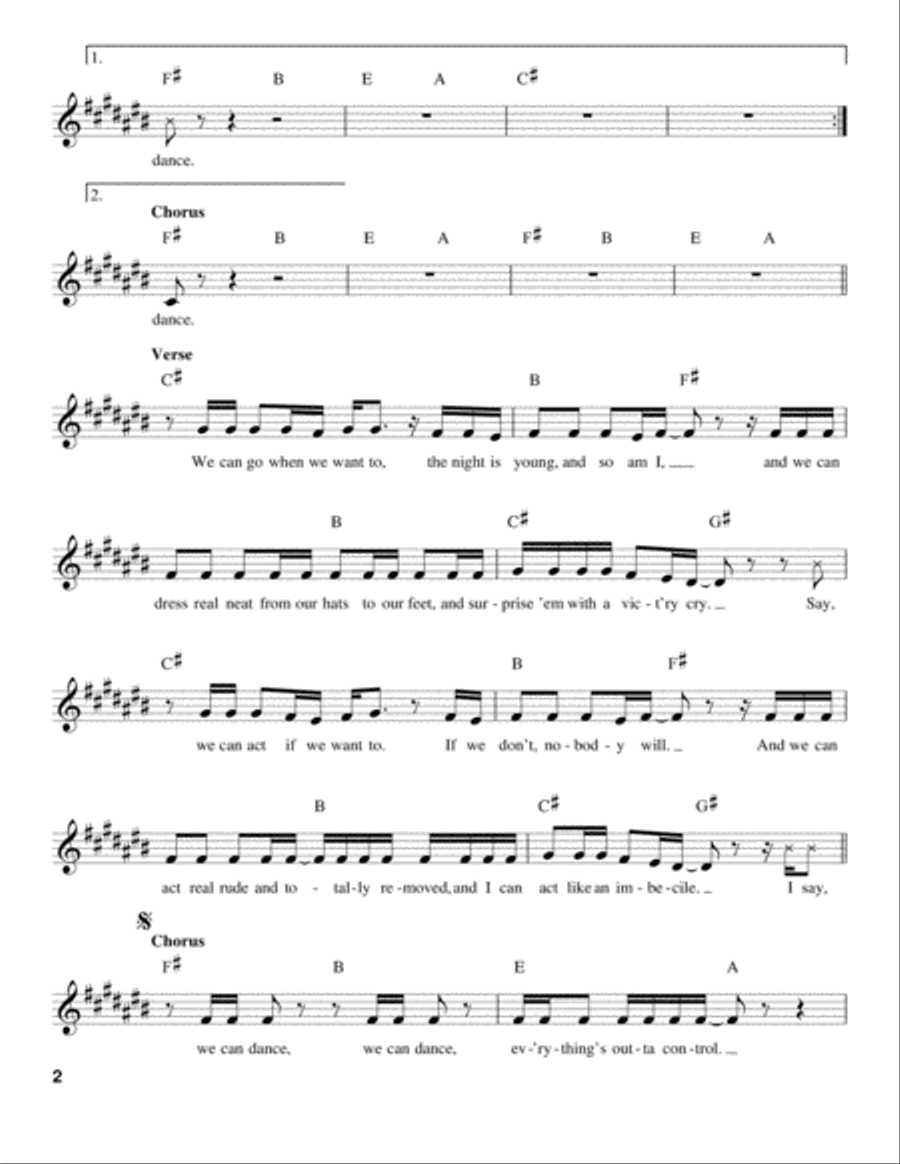 The Safety Dance The Safety Dance Voice scores gallery preview page 2