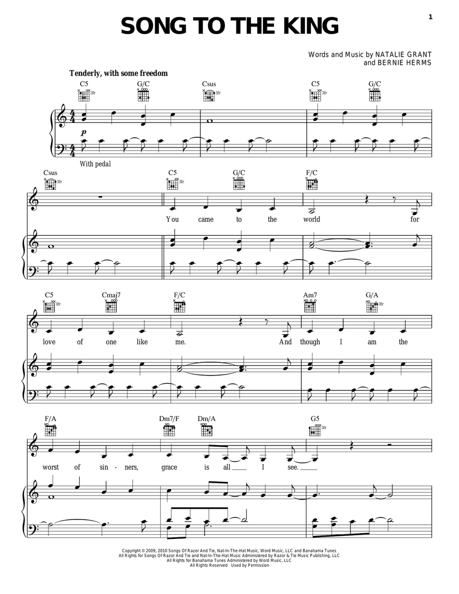Song To The King Acoustic Guitar scores gallery preview page 1